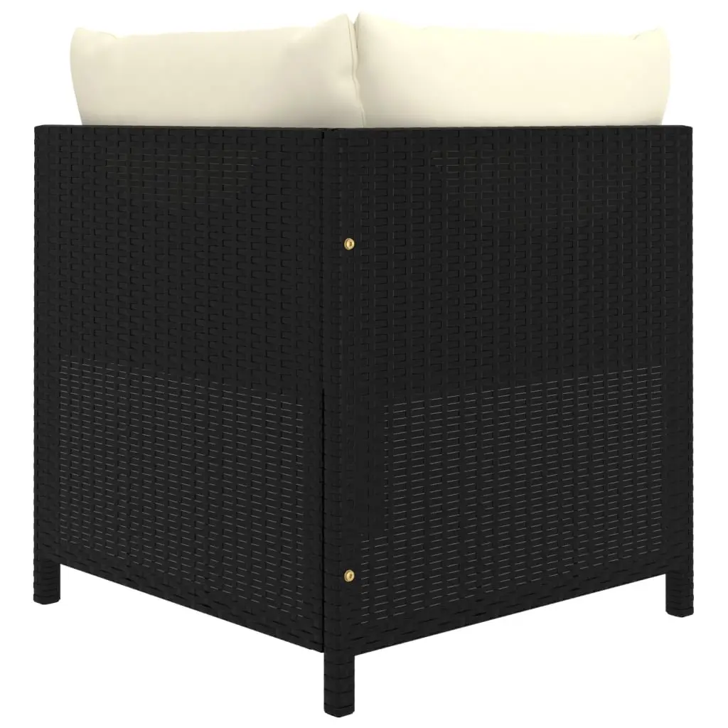Outdoor Lounge Set Poly Rattan 11 Pieces Garden Furniture Black