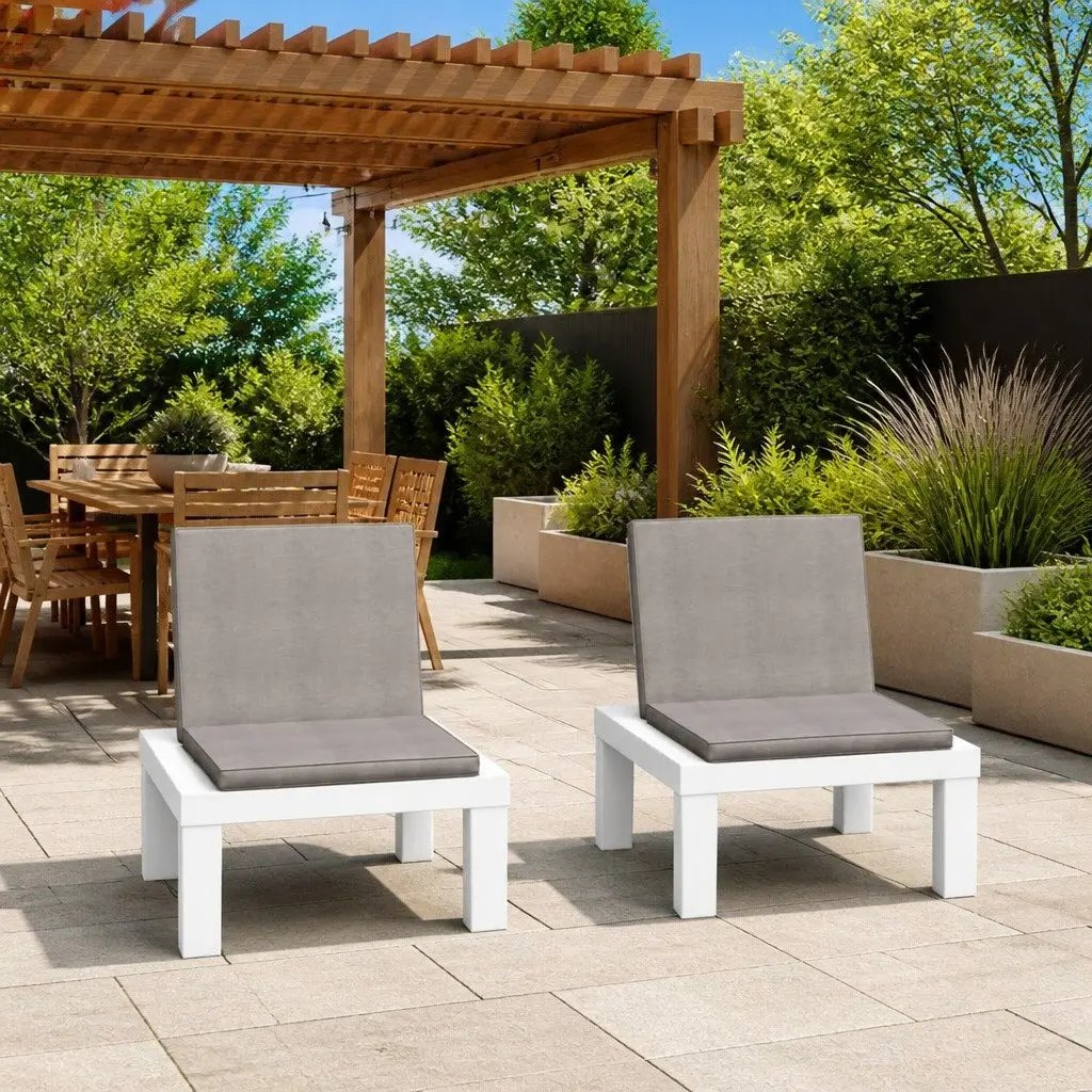 Outdoor Lounge Chairs 2 Piece Set with Cushions