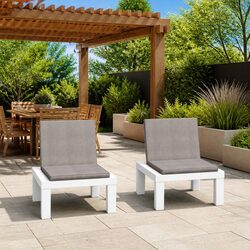 Durable Outdoor Lounge Chairs 2 Piece Set with Cushions