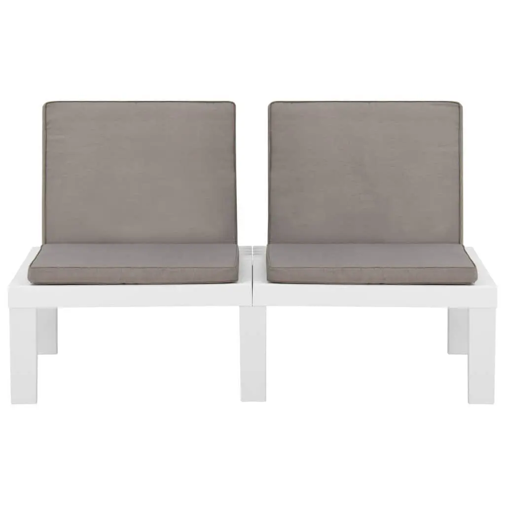 3 Piece Garden Lounge Set Plastic White