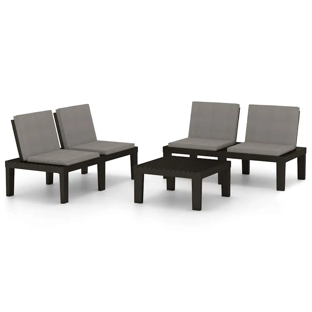 Grey 3 Piece Outdoor Lounge Set with Cushions