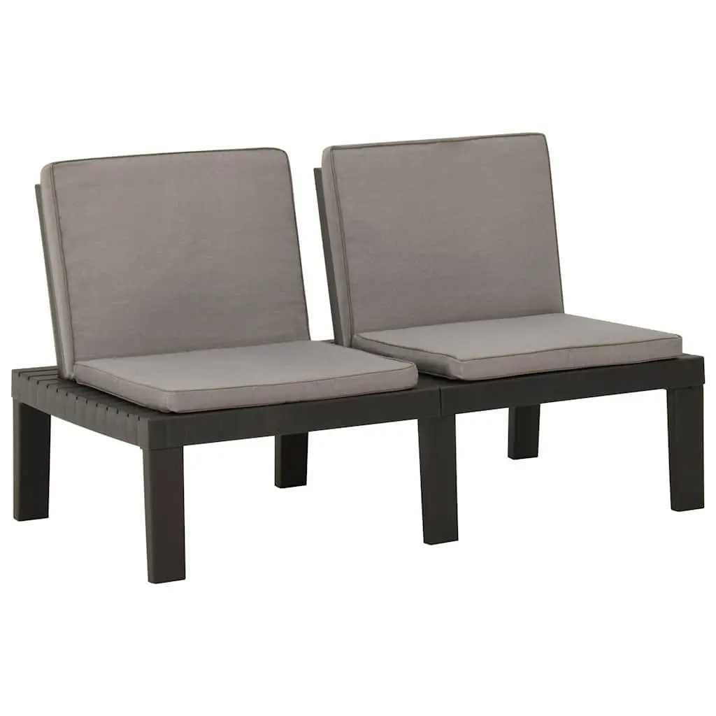 Grey 3 Piece Outdoor Lounge Set with Cushions