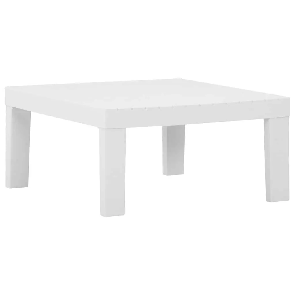 Garden Lounge Set Plastic 4 Piece Outdoor Furniture Table White