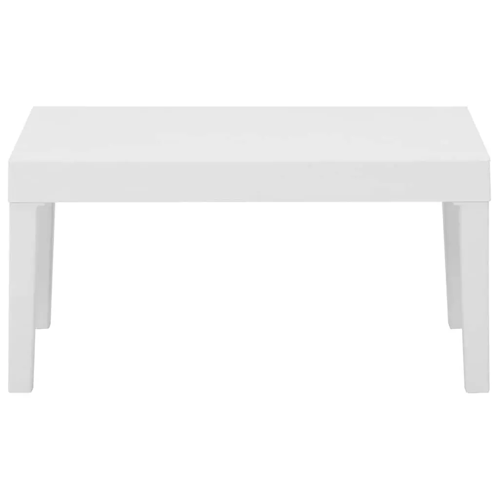 Garden Lounge Set Plastic 4 Piece Outdoor Furniture Table White