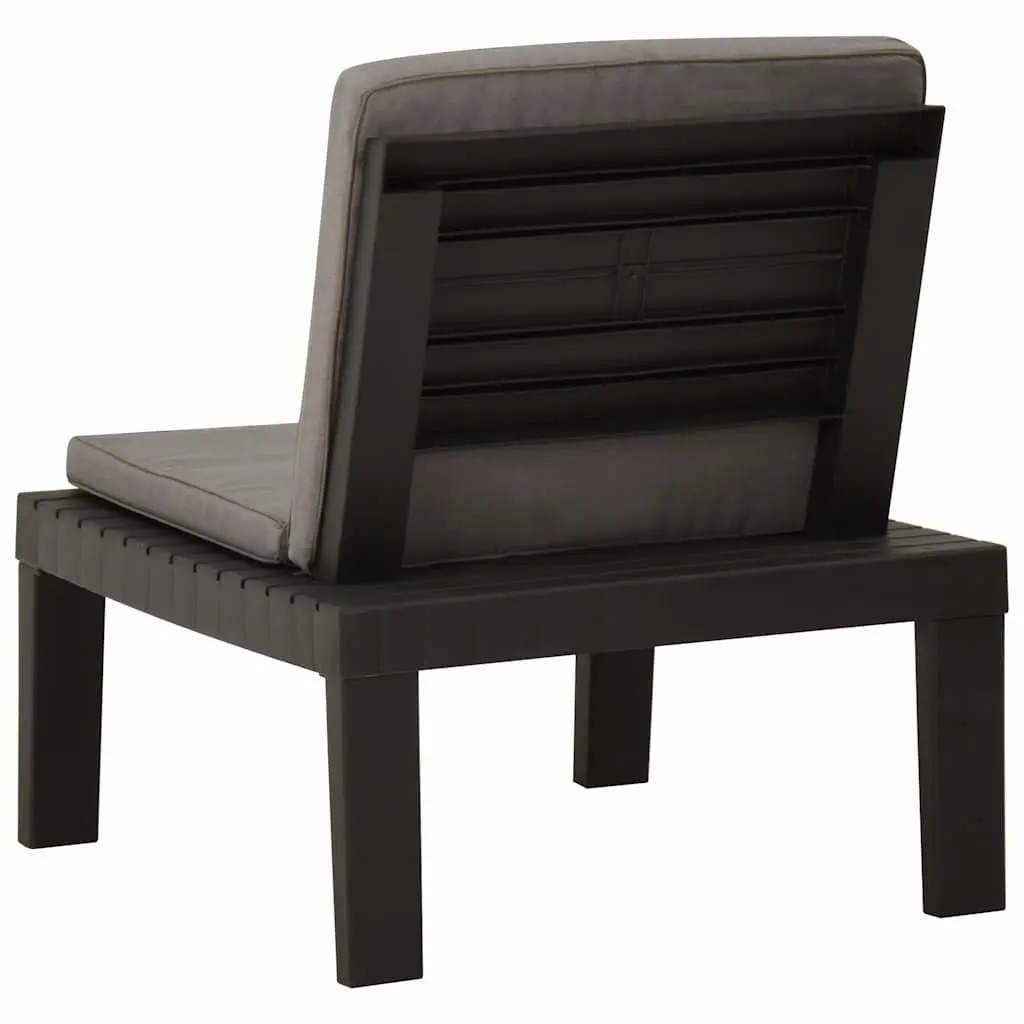 4 Piece Garden Lounge Set Plastic Grey Outdoor Furniture