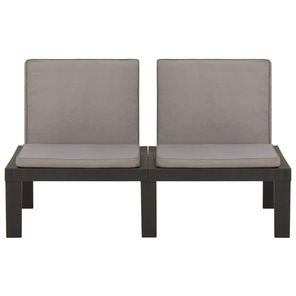 4 Piece Garden Lounge Set Plastic Grey Outdoor Furniture