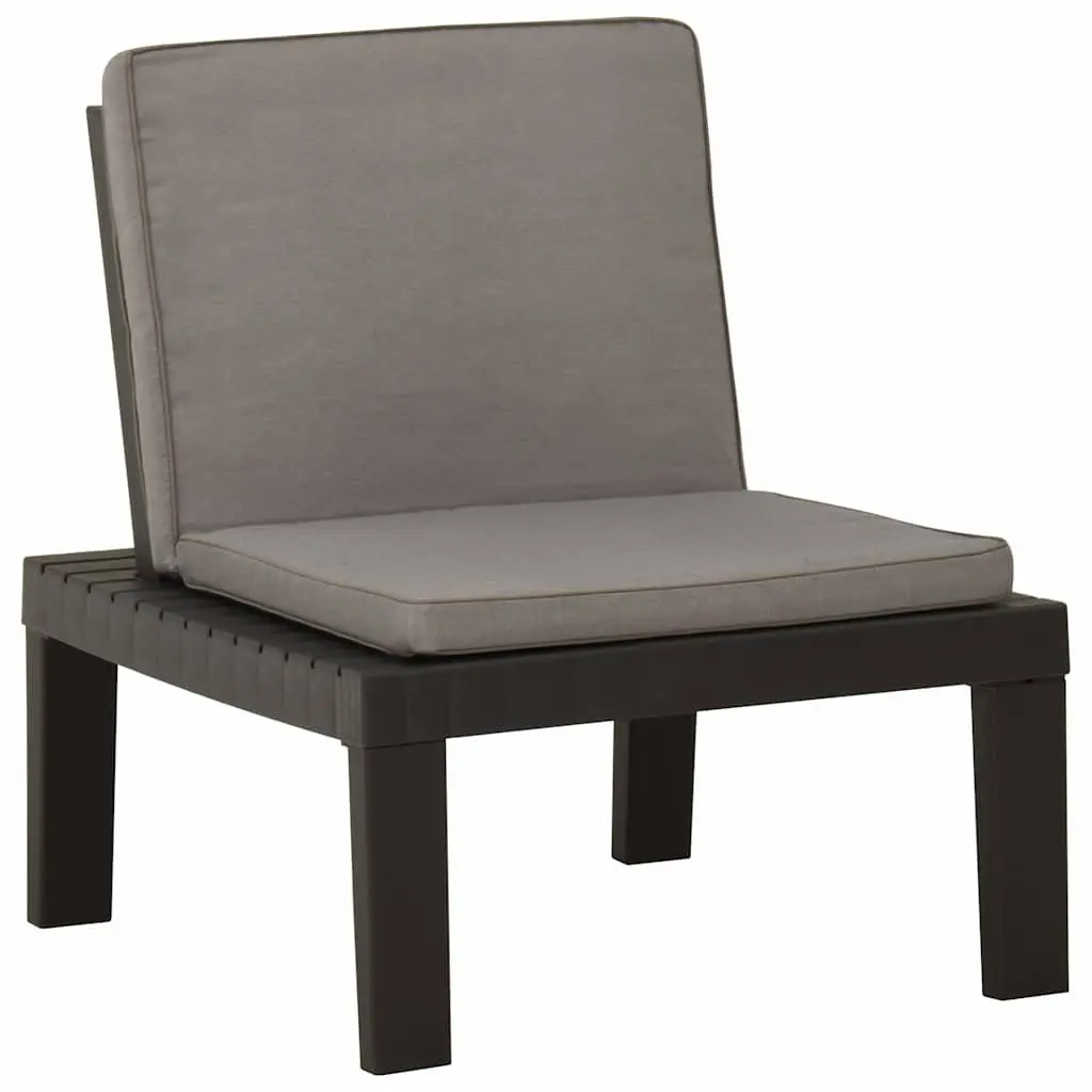4 Piece Garden Lounge Set Plastic Grey Outdoor Furniture