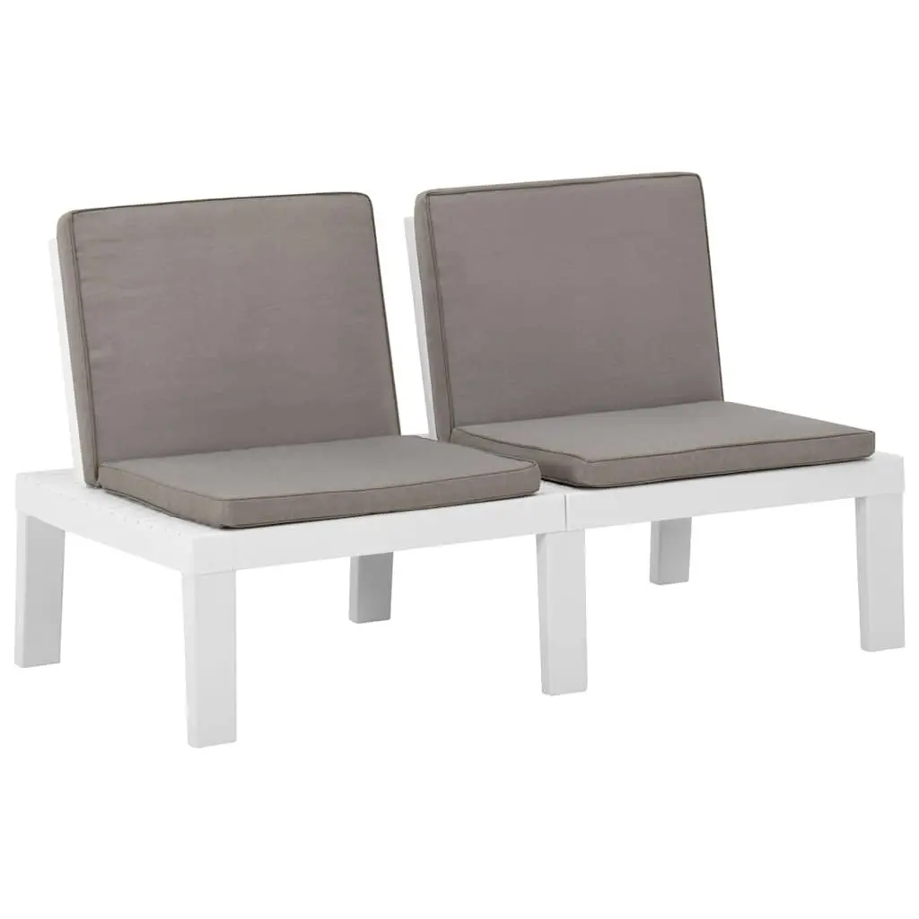 4 Piece Outdoor Lounge Set Plastic White