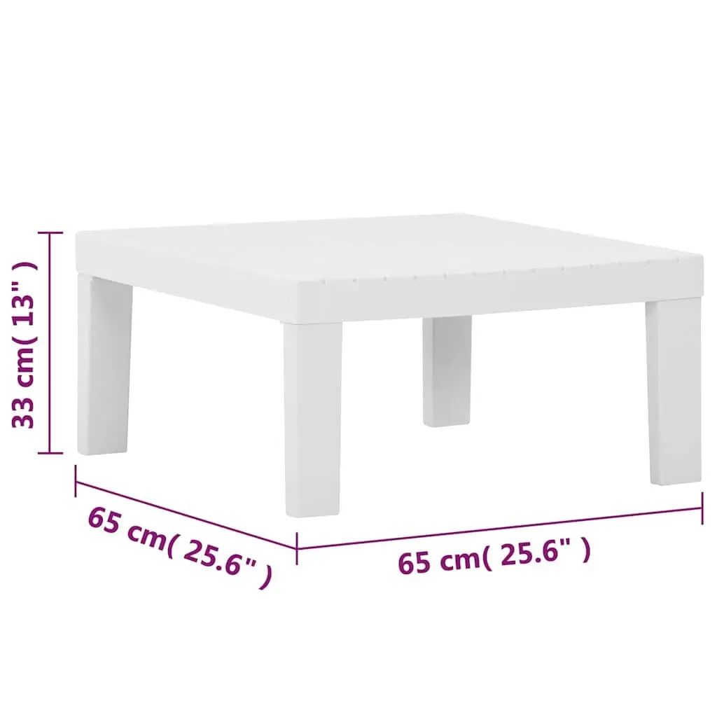 4 Piece Outdoor Lounge Set Plastic White
