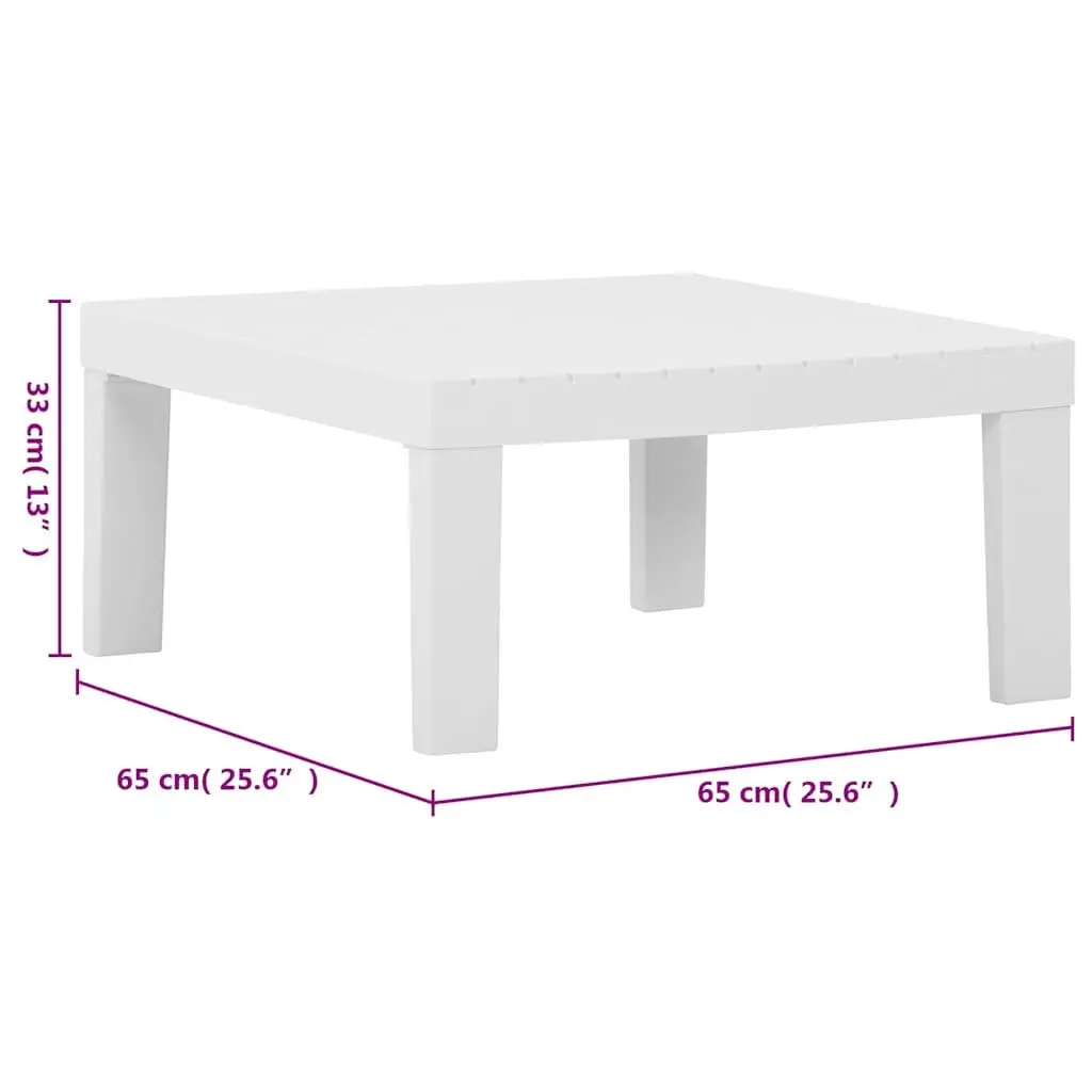 6 Piece Outdoor Lounge Set Plastic White Garden Furniture Patio Seating