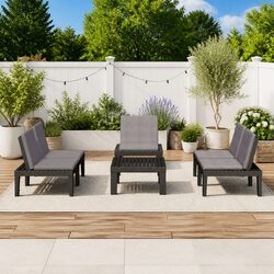 Durable Grey Garden Lounge Set for Outdoor Relaxation