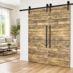 Premium 200cm Sliding Door Hardware Kit with Steel Track