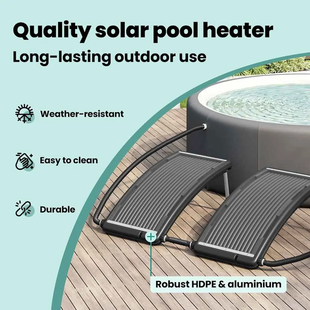Solar Pool Heater Curved Panels 2 Pieces Above Ground Swimming Heating System