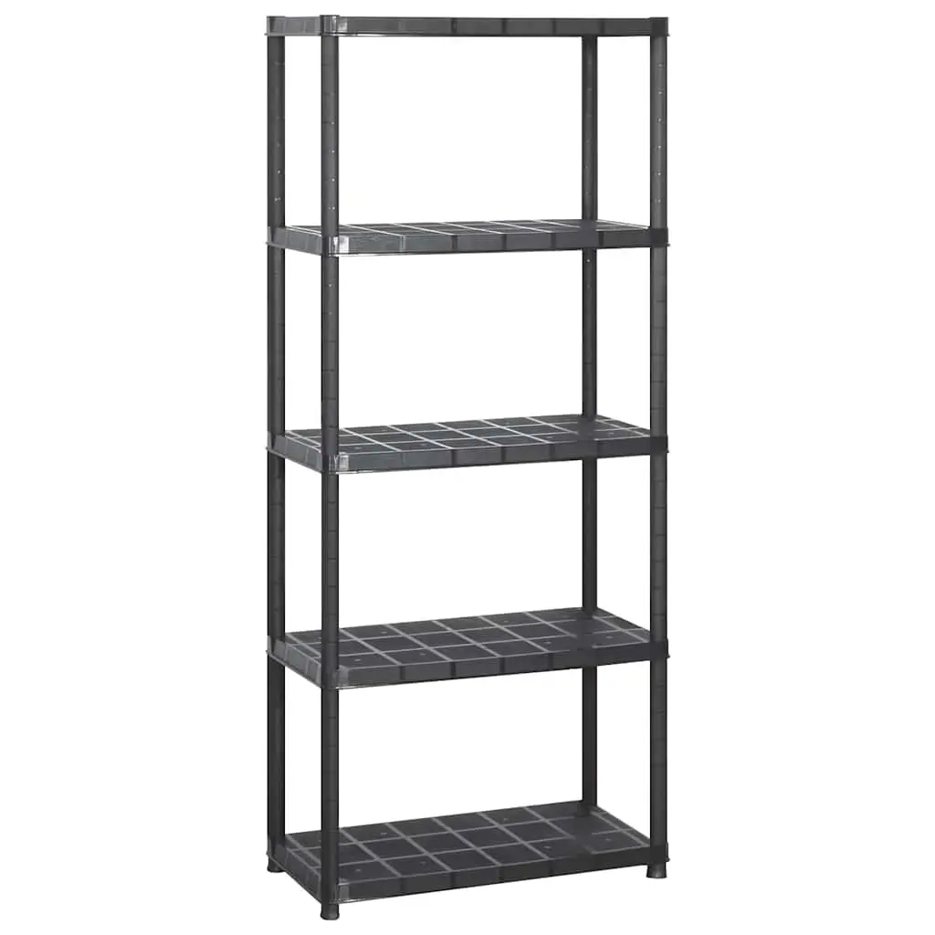 5-Tier Plastic Storage Shelf in Black