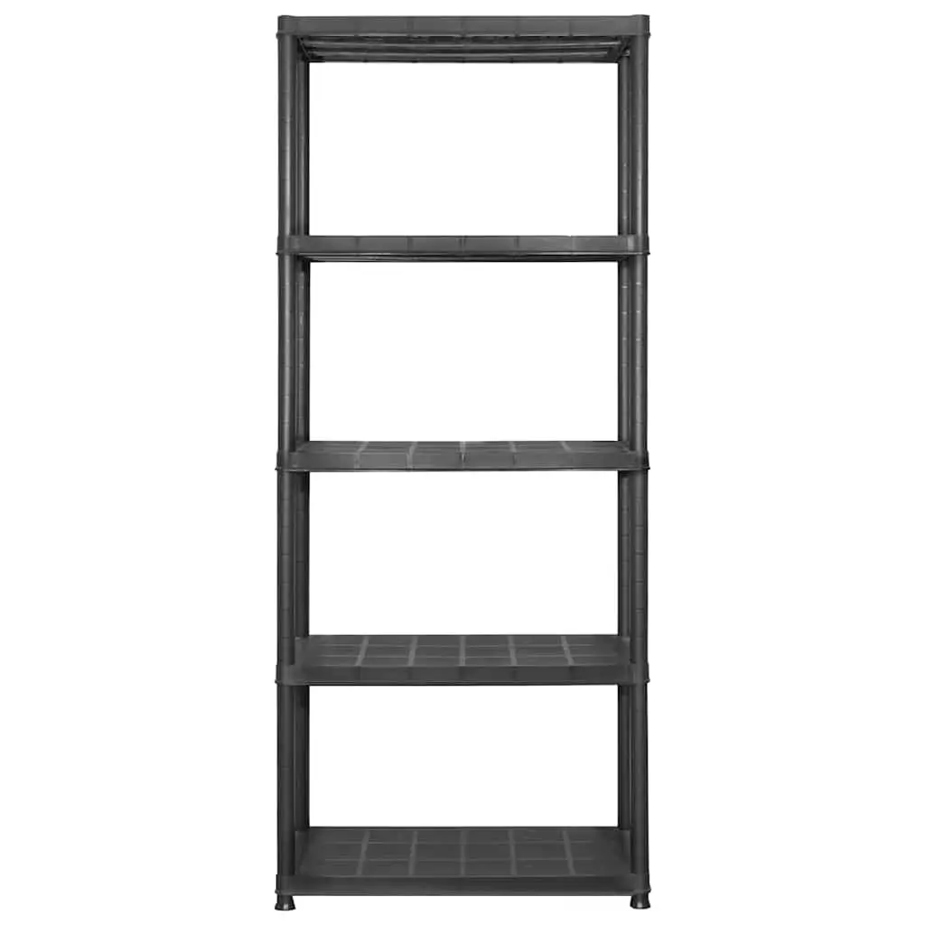 5-Tier Plastic Storage Shelf in Black