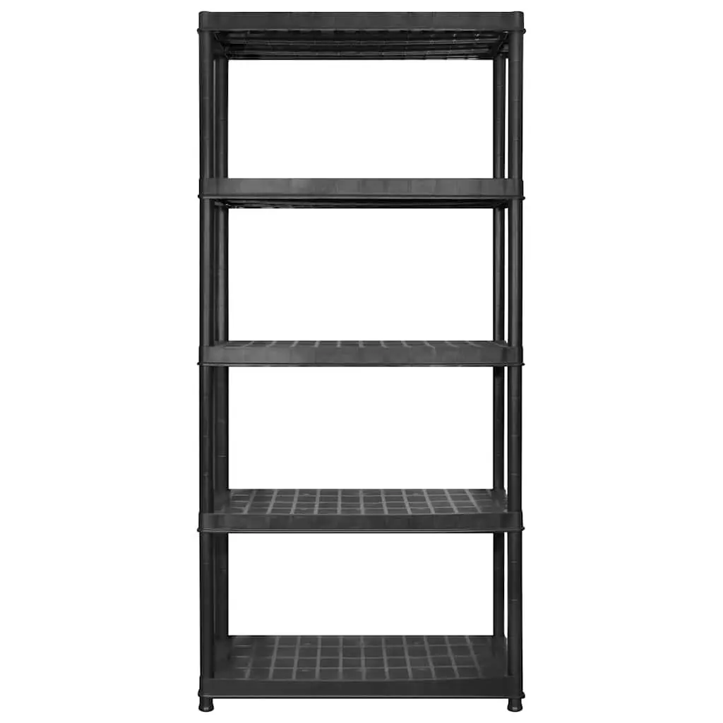 5-Tier Plastic Storage Shelf in Black