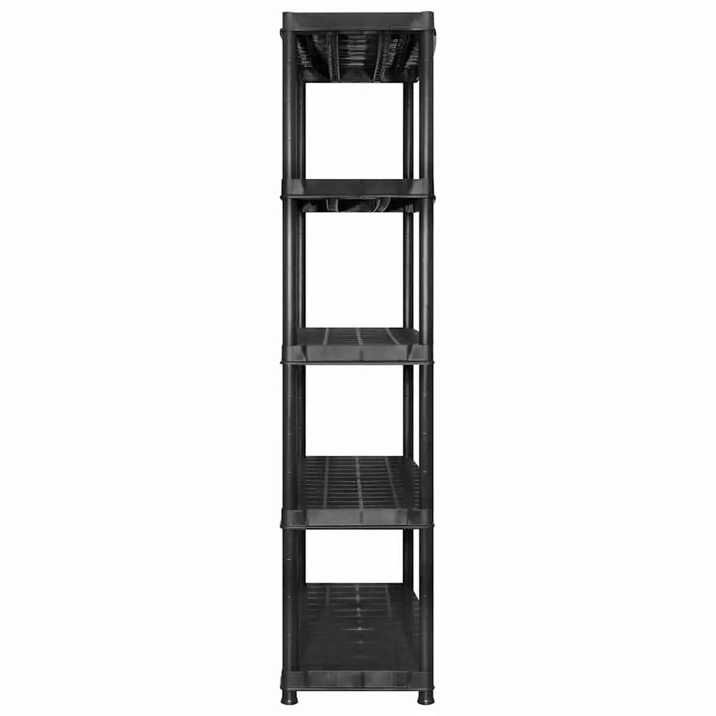 5-Tier Plastic Storage Shelf in Black