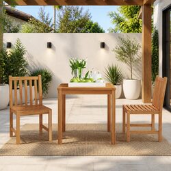 High-Quality Teak 3 Piece Garden Dining Set 80x80 cm