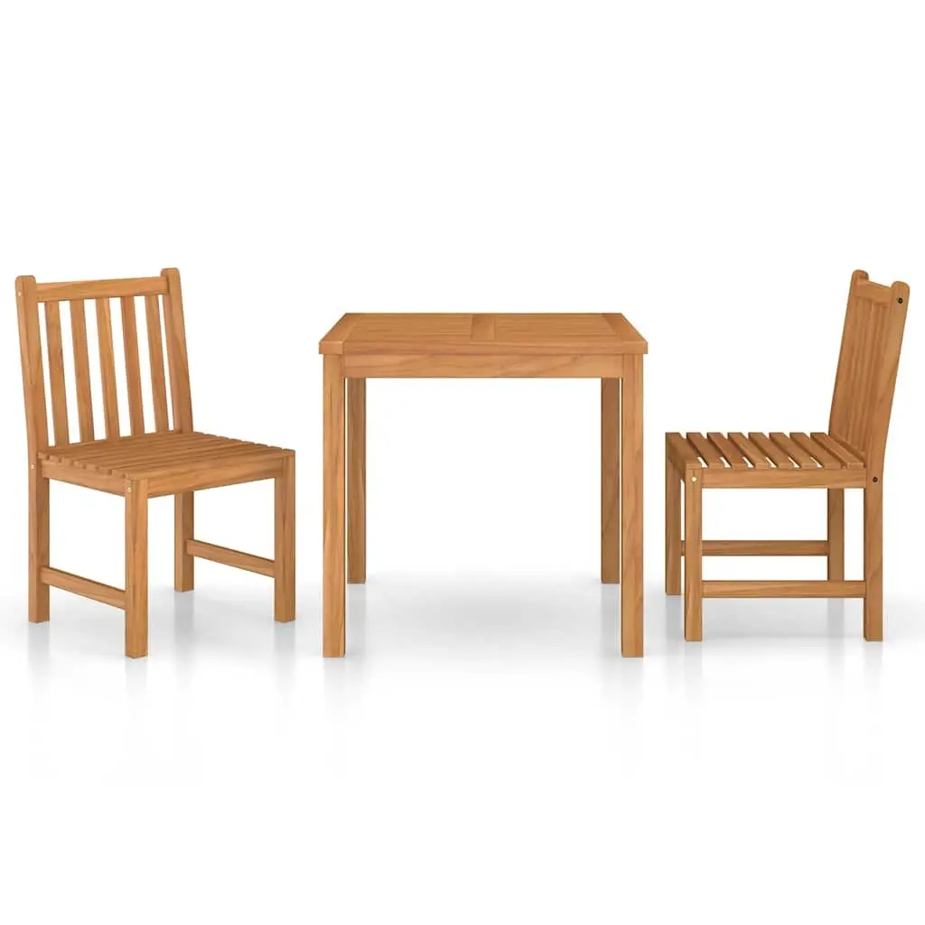 Teak 3 Piece Garden Dining Set 80x80 cm