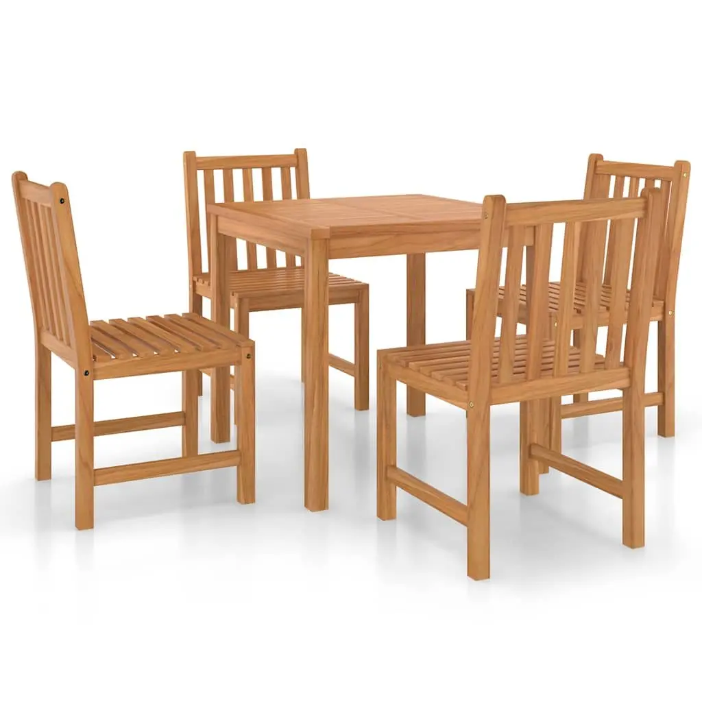 5-Piece Garden Dining Set with Solid Teak Wood