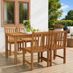 5-Piece Outdoor Teak Wood Garden Dining Set