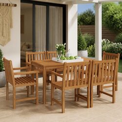 Elegant 7 Piece Teak Wood Outdoor Dining Set