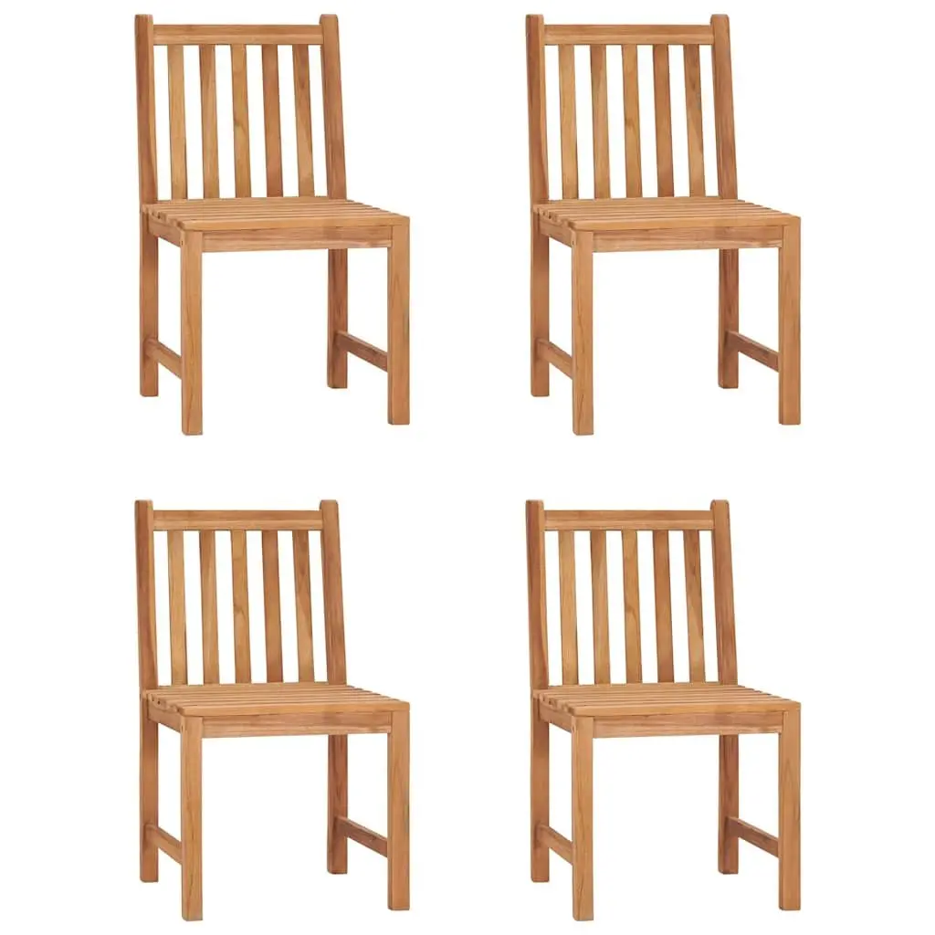 Garden Dining Set Solid Teak Wood 5 Piece Outdoor Furniture Table Chairs Brown