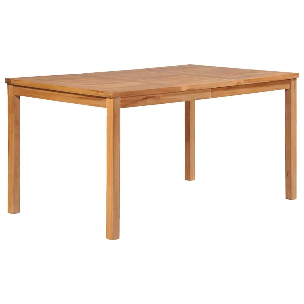 Garden Dining Set Solid Teak Wood 5 Piece Outdoor Furniture Table Chairs Brown
