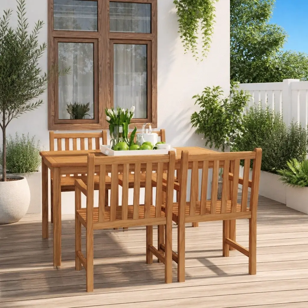 Teak Wood 5-Piece Garden Dining Set