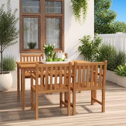 Premium Teak Wood 5-Piece Garden Dining Set