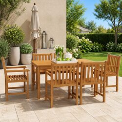 Premium 7 Piece Outdoor Dining Set in Teak Wood