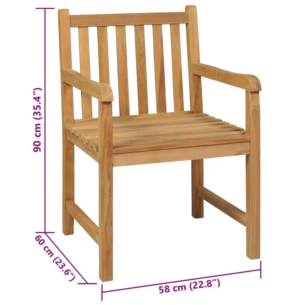 Teak Wood Garden Dining Set 7 Piece Brown Outdoor Indoor Furniture Table and Chairs