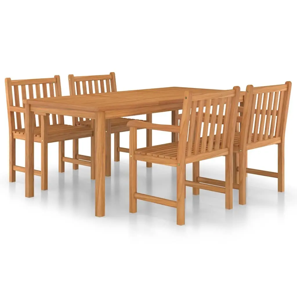 5-Piece Solid Teak Wood Garden Dining Set