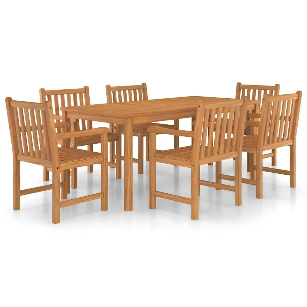 7 Piece Teak Wood Garden Dining Set 180x90 cm