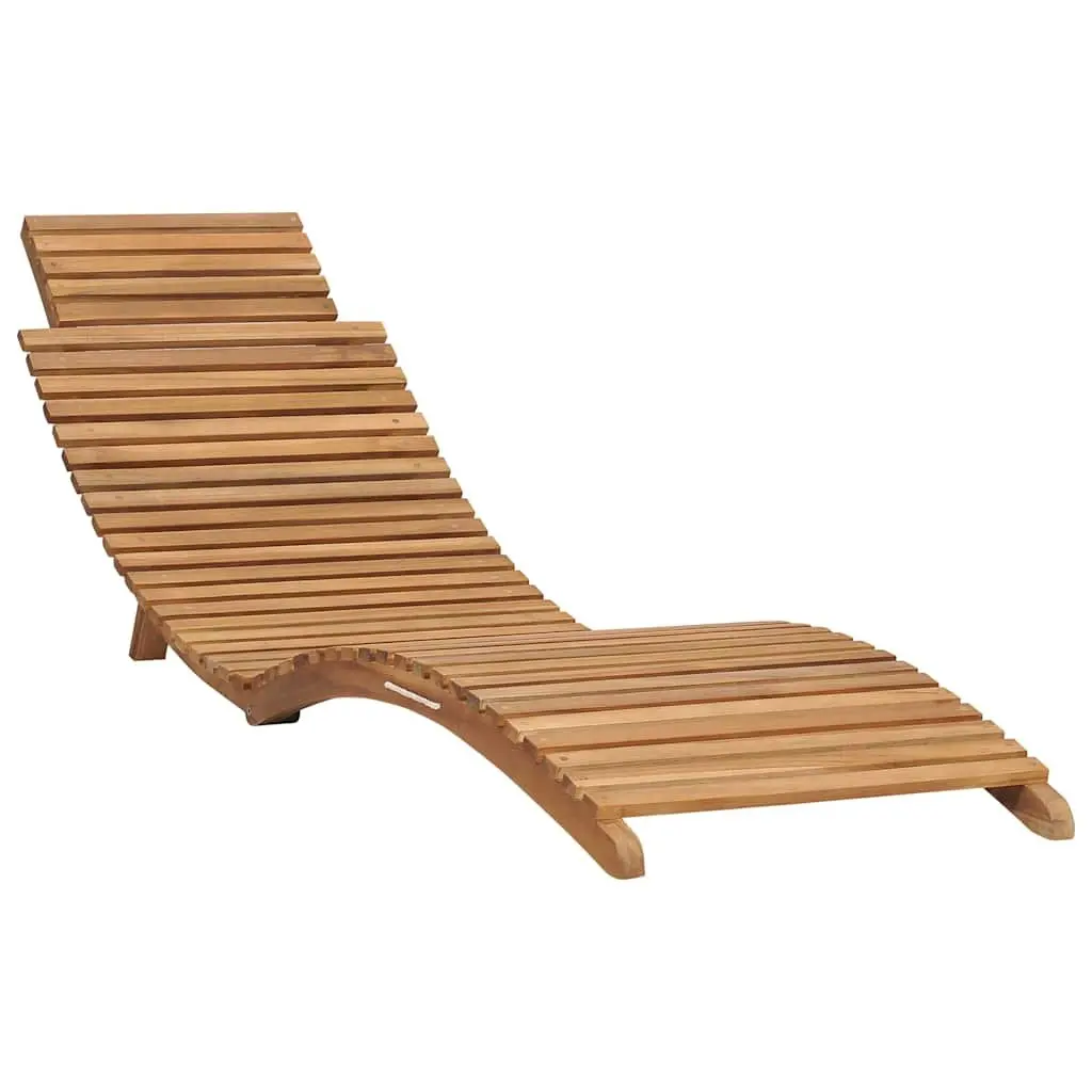 Folding Garden Lounge Set Teak Wood Brown 3 Piece