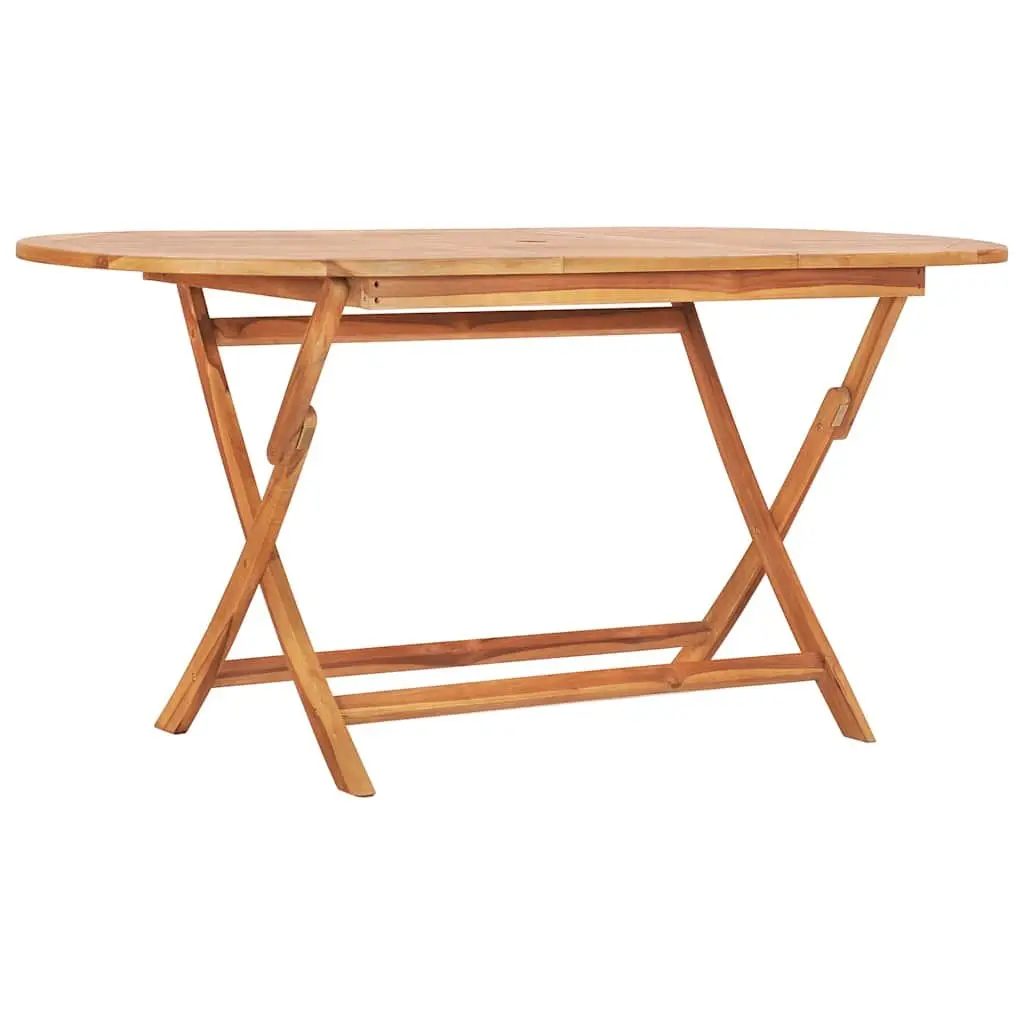 9 Piece Teak Brown Outdoor Folding Dining Set