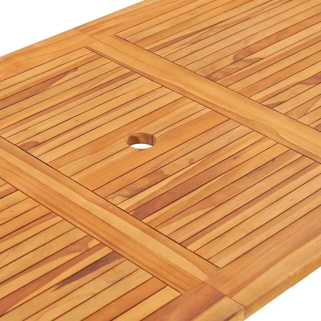 9 Piece Teak Brown Outdoor Folding Dining Set