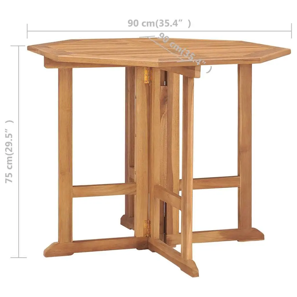 Teak Wood 5-Piece Folding Outdoor Dining Set