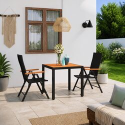 Durable 3 Piece Outdoor Dining Set with PE Rattan Chairs