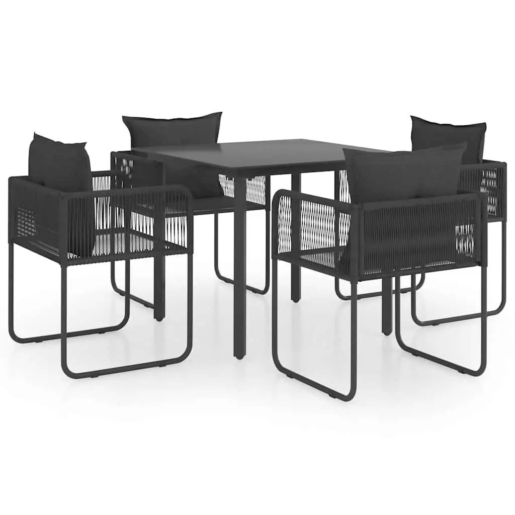 5-Piece Outdoor Dining Set with Rattan Chairs