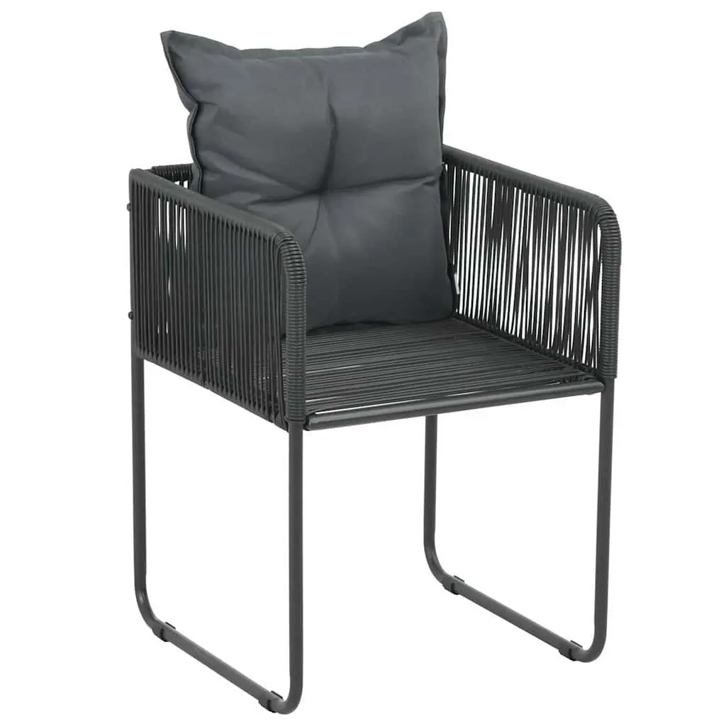 Garden Dining Set 5 Piece Outdoor Patio Black Rattan Chair Table Furniture