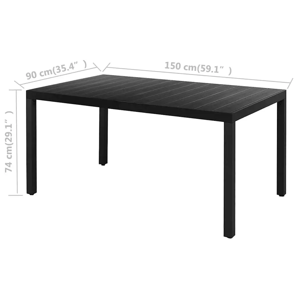 Garden Dining Set 5 Piece Outdoor Patio Black Rattan Chair Table Furniture