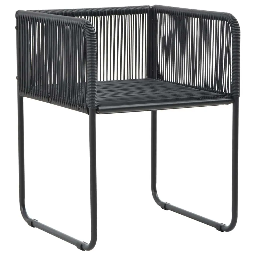 7 Piece Black Rattan Garden Dining Set