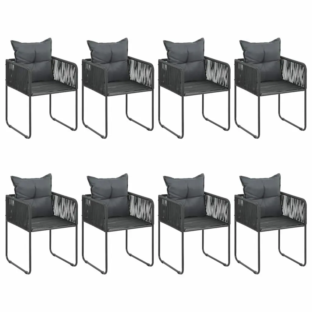 9 Piece Rattan Garden Dining Set for Outdoor Use