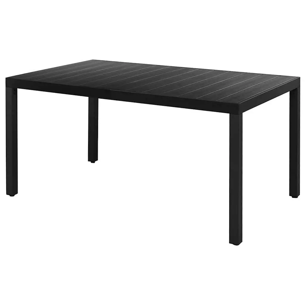 Outdoor Dining Set PVC Rattan Steel Aluminium 5 Piece Black