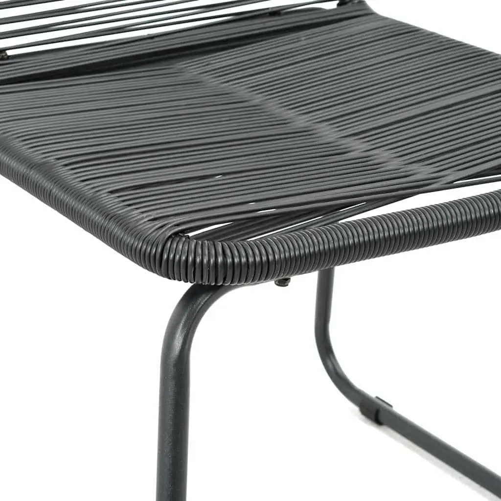 Outdoor Dining Set PVC Rattan Steel Aluminium 5 Piece Black
