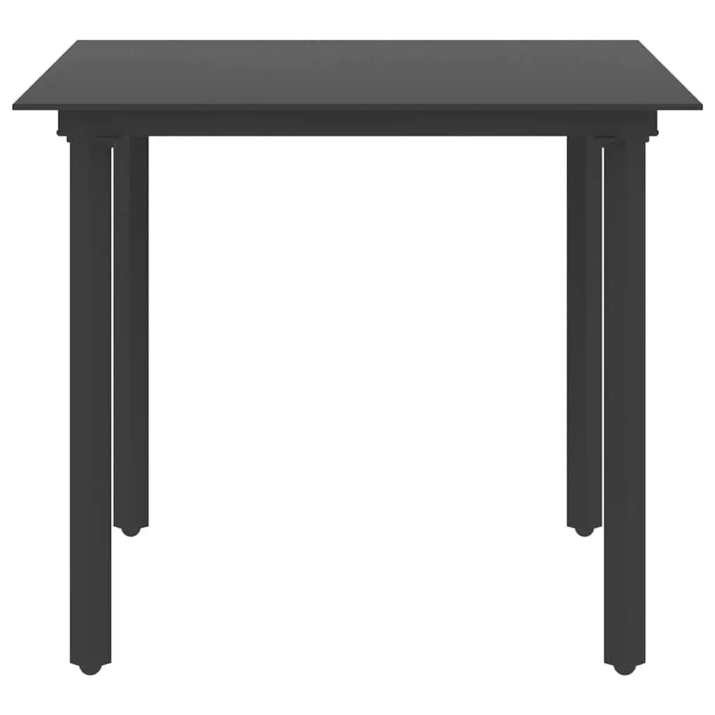 5 Piece Black PVC Rattan Outdoor Dining Set
