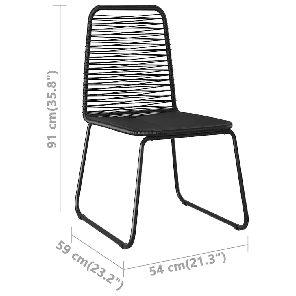 5 Piece Black PVC Rattan Outdoor Dining Set