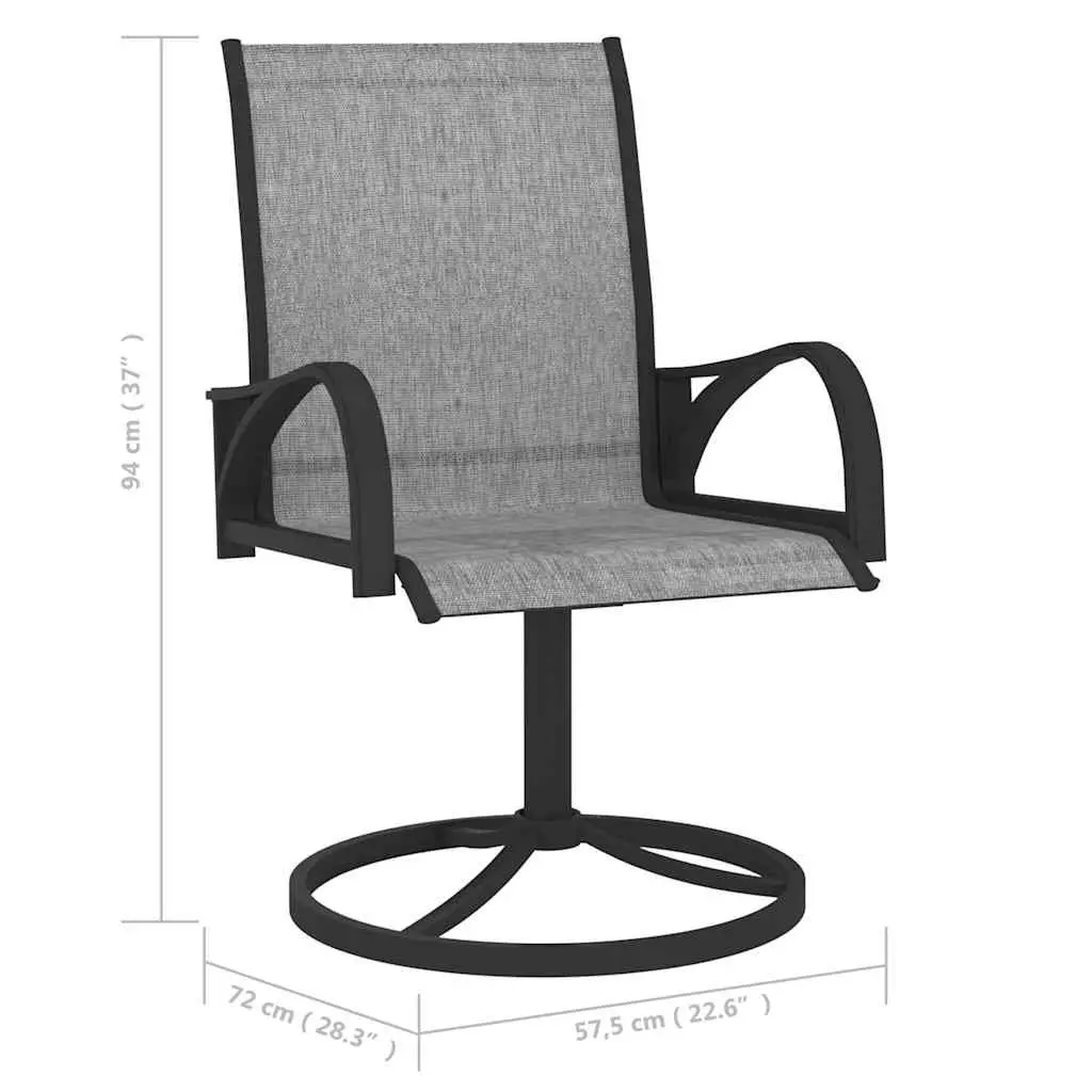 Garden Dining Set Steel Textilene 5 Piece Grey