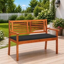 2-Seater Garden Bench Outdoor Patio Seating with Cushion Anthracite 120cm